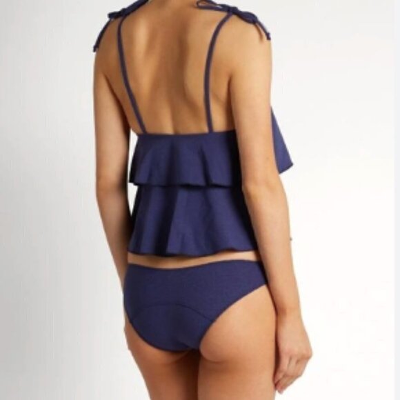 Lisa Marie Fernandez Imaan Ruffled Stretch Crepe Bikini Yellow - Picture 3 of 11